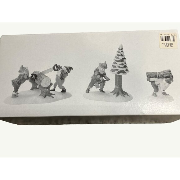 Heritage Village Collection Woodsmen Elves Set Of 3 Porcelain Accessories - Picture 2 of 10